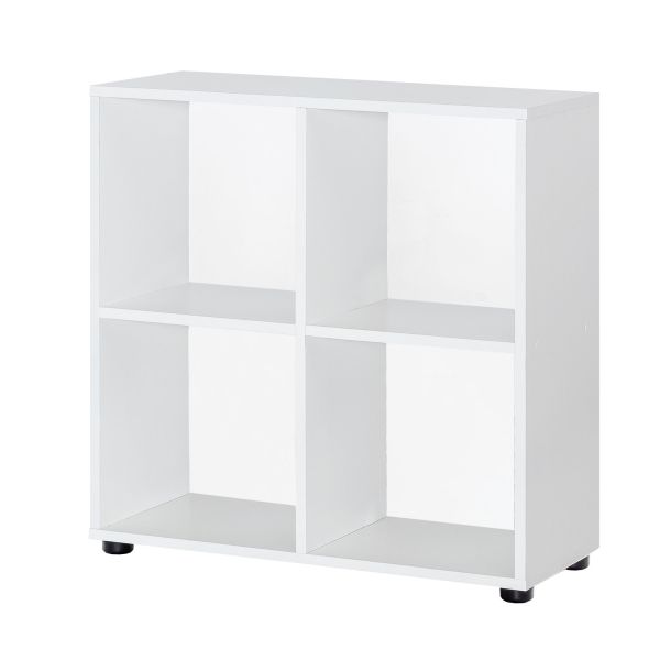Design Bücherregal mit 4 Fächern Weiß 70 x 72 x 29 cm