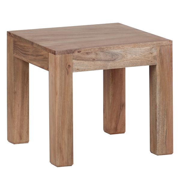 Couchtisch Massiv-Holz Akazie 45 cm breit Wohnzimmer-Tisch Design braun Landhaus-Stil Beistelltisch Natur-Produkt Wohnzimmermöbel Unikat modern Massivholzmöbel Echtholz quadratisch