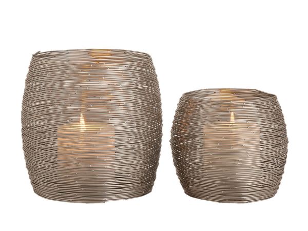Kerzenständer Set 2-teilig Teelichthalter Windlichter Paris gold o. silber Kerzenhalter silber