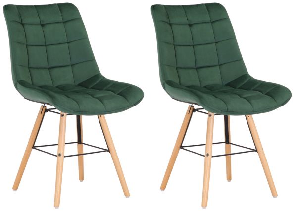 2er Set Stühle Leni Samt grün