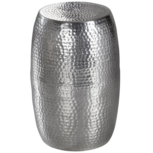 Beistelltisch 30x49,5x30cm Aluminium Silber Dekotisch orientalisch rund