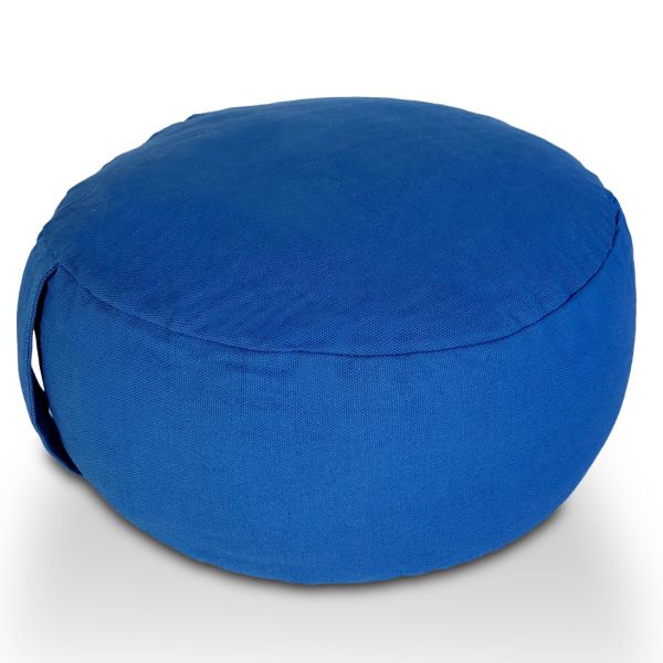 Yogakissen Meditationskissen Sitzkissen Bodenkissen Lotus rund H 14 x ø 31 cm Bezug waschbar blau - navi blue