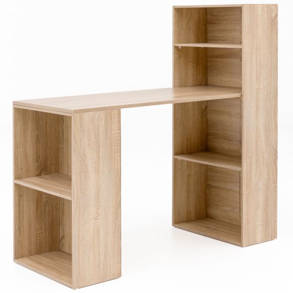 Schreibtisch WL5.693 mit Regal 120 x 120 x 53 cm Sonoma Holz Modern