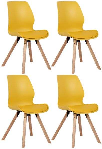 4er Set Stuhl Luna Kunststoff gelb