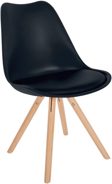 Stuhl Sofia Kunststoff Rund schwarz