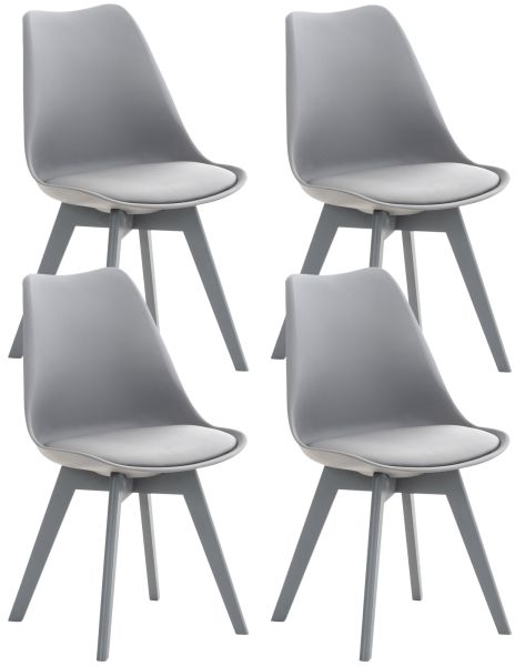 4er Set Stuhl Linares Kunststoff grau/grau
