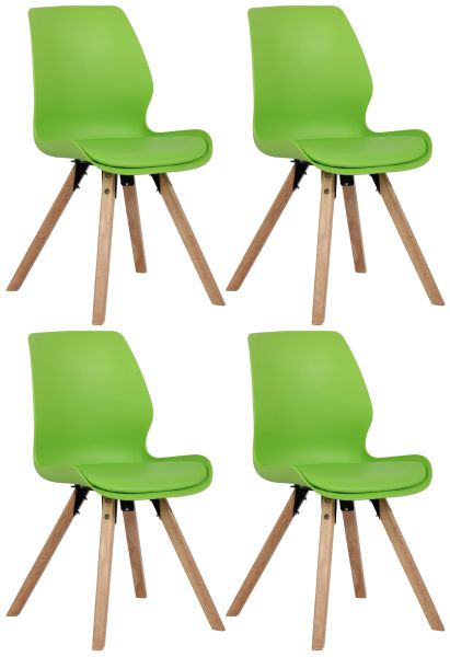 4er Set Stuhl Luna Kunststoff grün