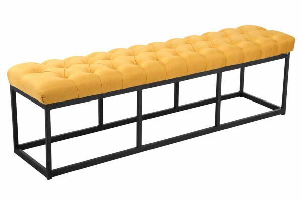 Sitzbank Amun Stoff Schwarz 150 cm gelb