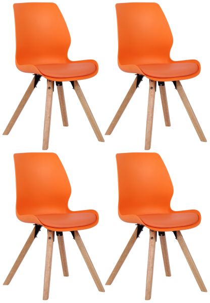 4er Set Stuhl Luna Kunststoff orange